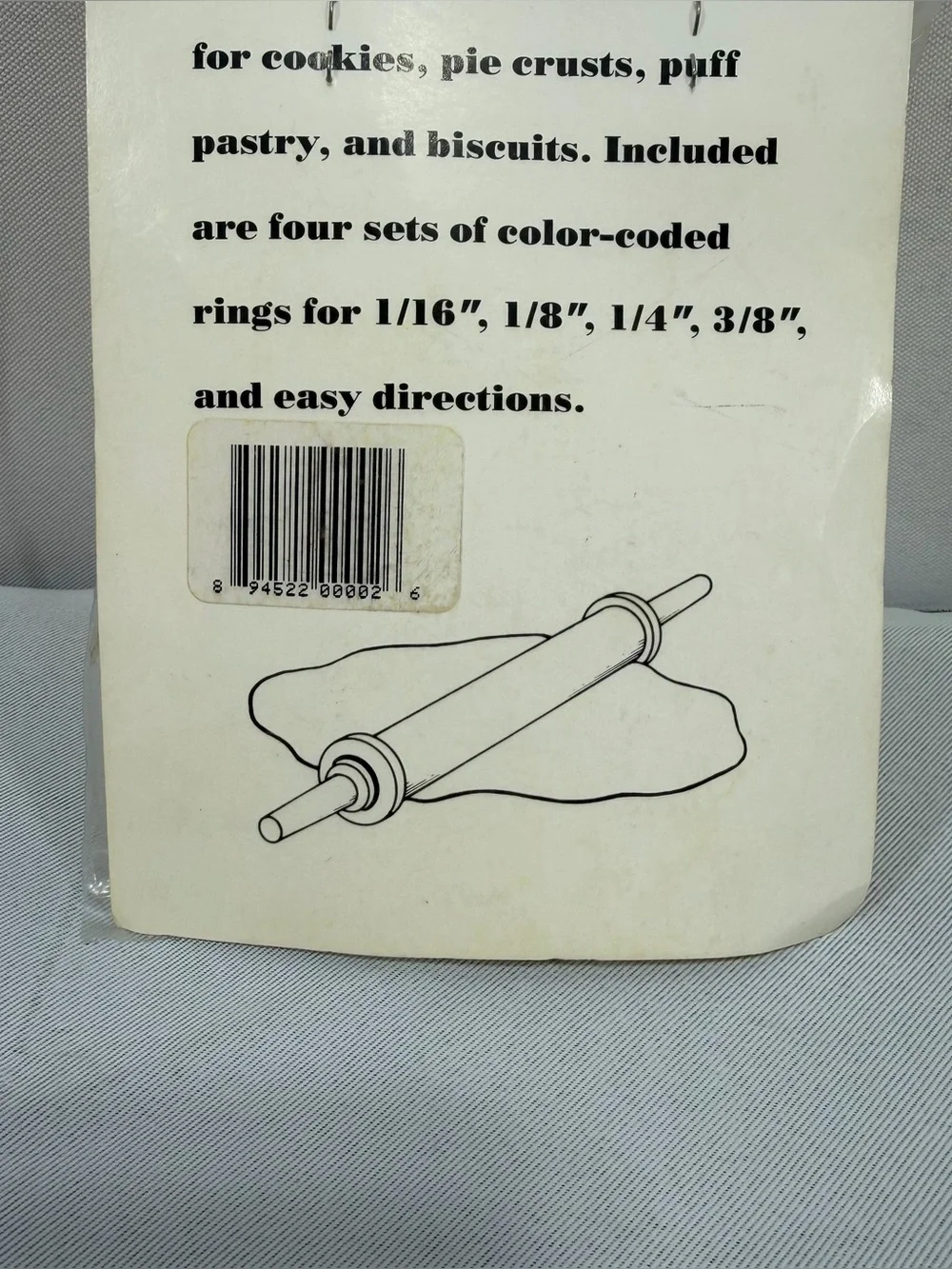 Rolling Pin Rubber Rings Roll dough Thickness 4 Sizes New old stock